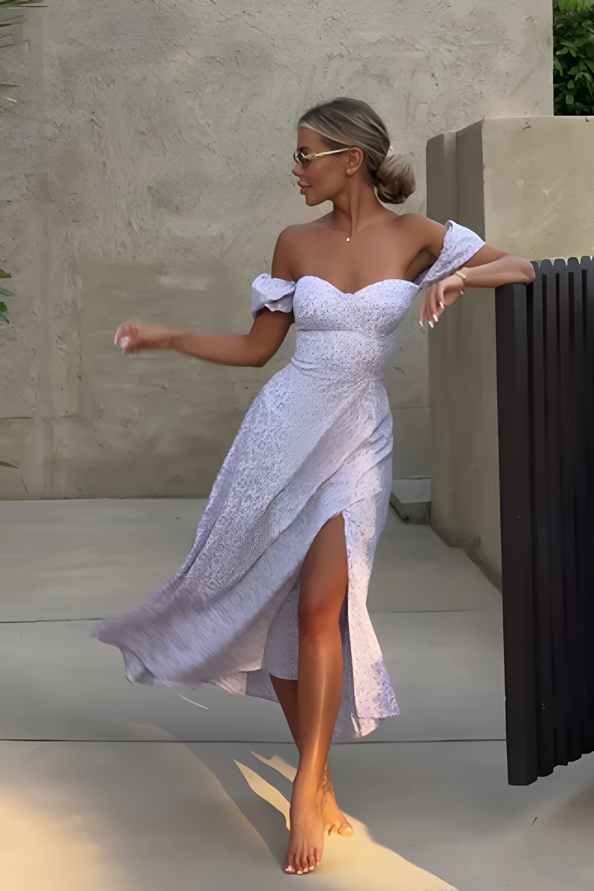 Wolfeel | Women's Off-Shoulder Floral Evening Dress | Maxi