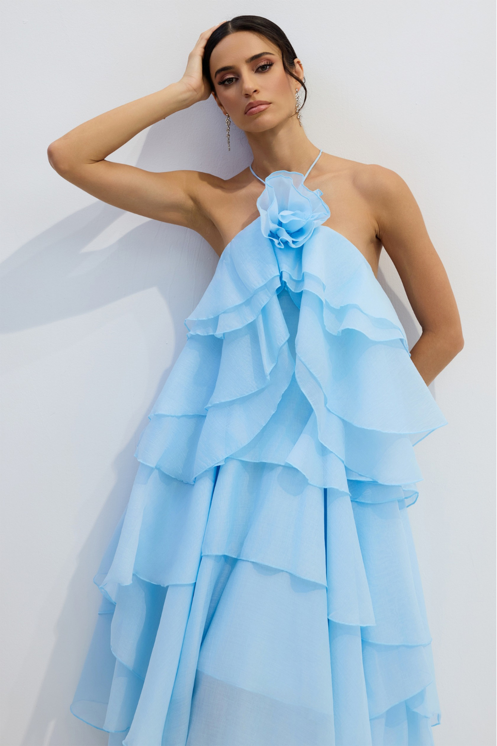 Cutenew | Women's 3D Flower Ruffle Summer Dress | Midi