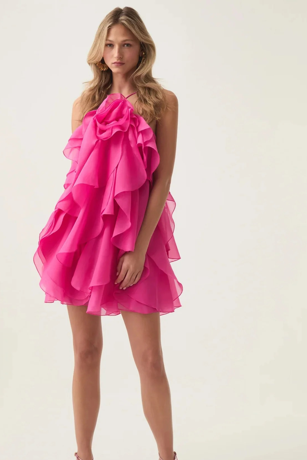 Cutenew | Women's 3D Flower Ruffle Summer Dress | Midi
