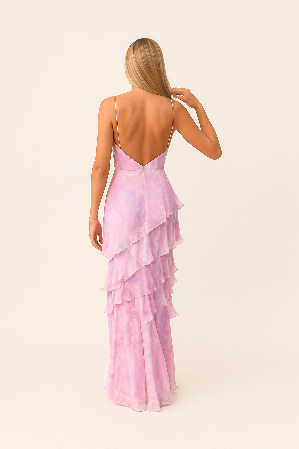 Athisa | Women's Ruffle Open-Back Summer Dress | Maxi