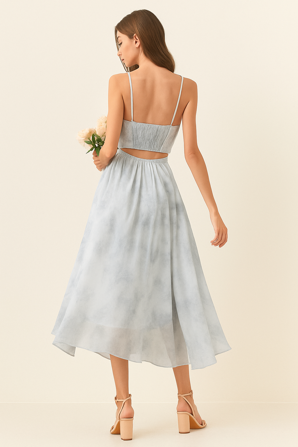 SINGREINY | Women’s Floral Ruched Summer Dress | Midi