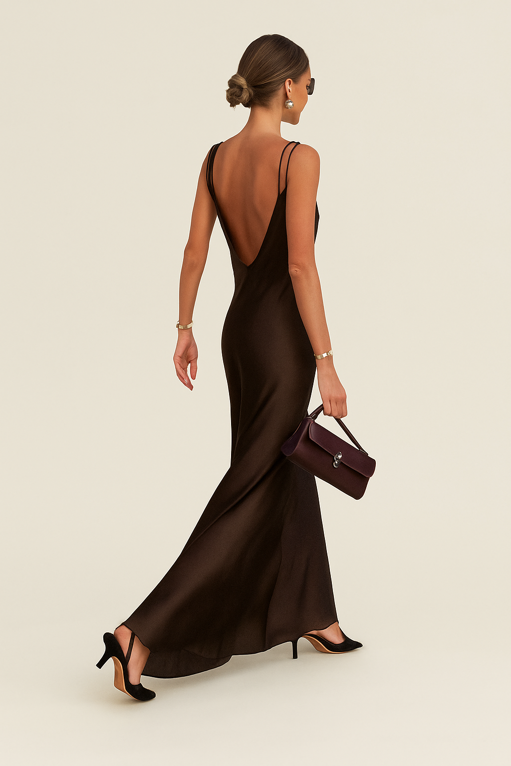 Clacive | Women’s Silky Backless Summer Dress | Maxi