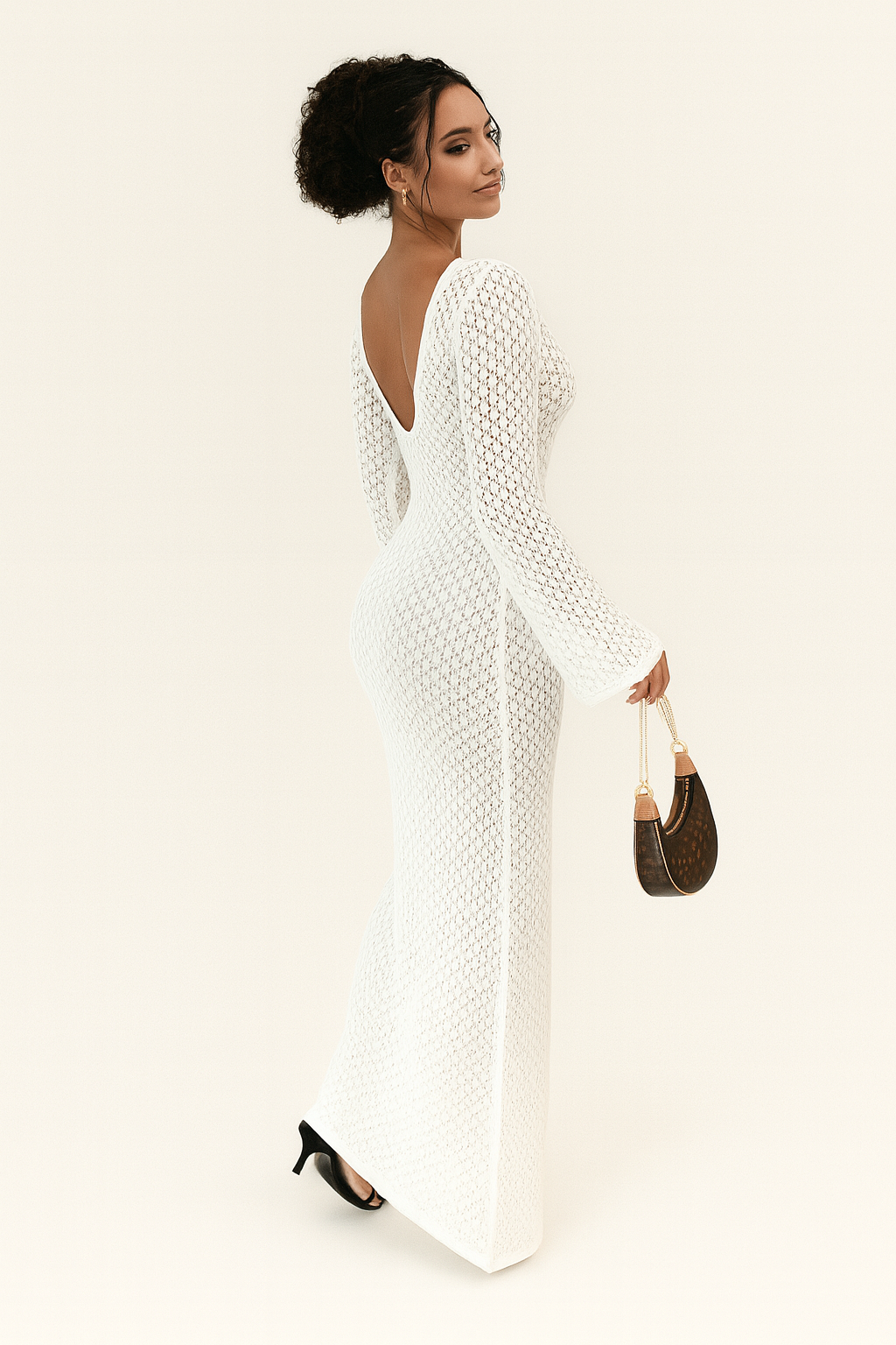 BWQ | Women's Backless V-Neck Summer Dress | Maxi