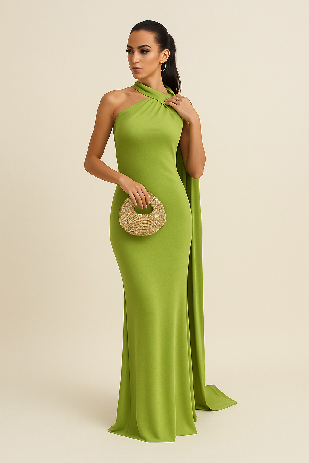 Stylish | Women’s Glossy Halter Party Dress | Maxi