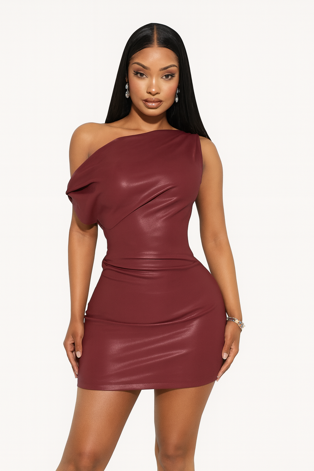Luxury | Women’s Strapless Glossy Summer Dress | Mini