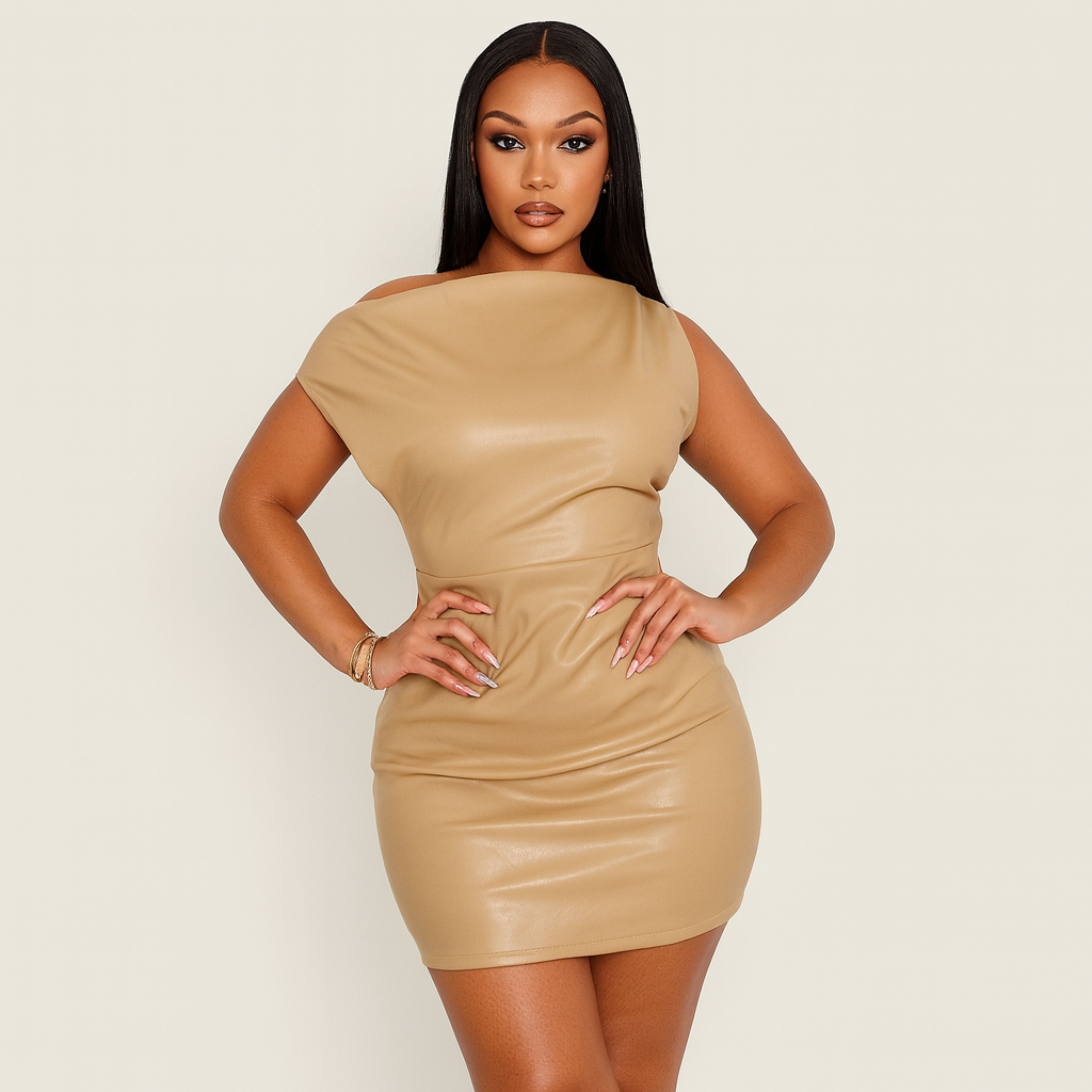Luxury | Women’s Strapless Glossy Summer Dress | Mini