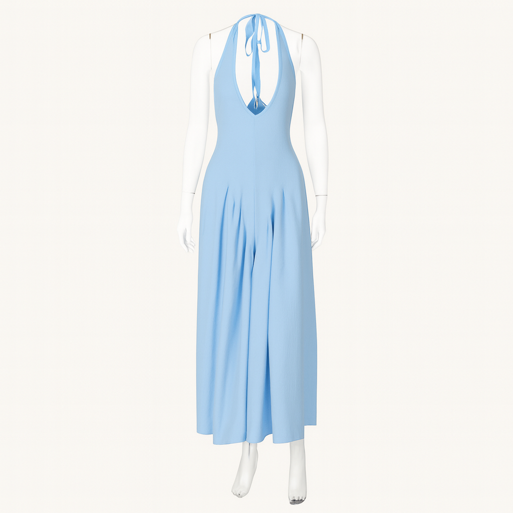 Talenza | Women's Backless Deep V Halter Party Dress | Maxi