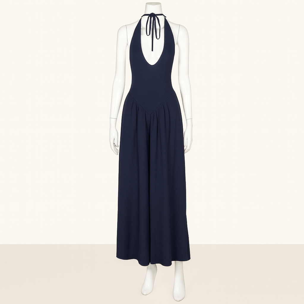 Talenza | Women's Backless Deep V Halter Party Dress | Maxi