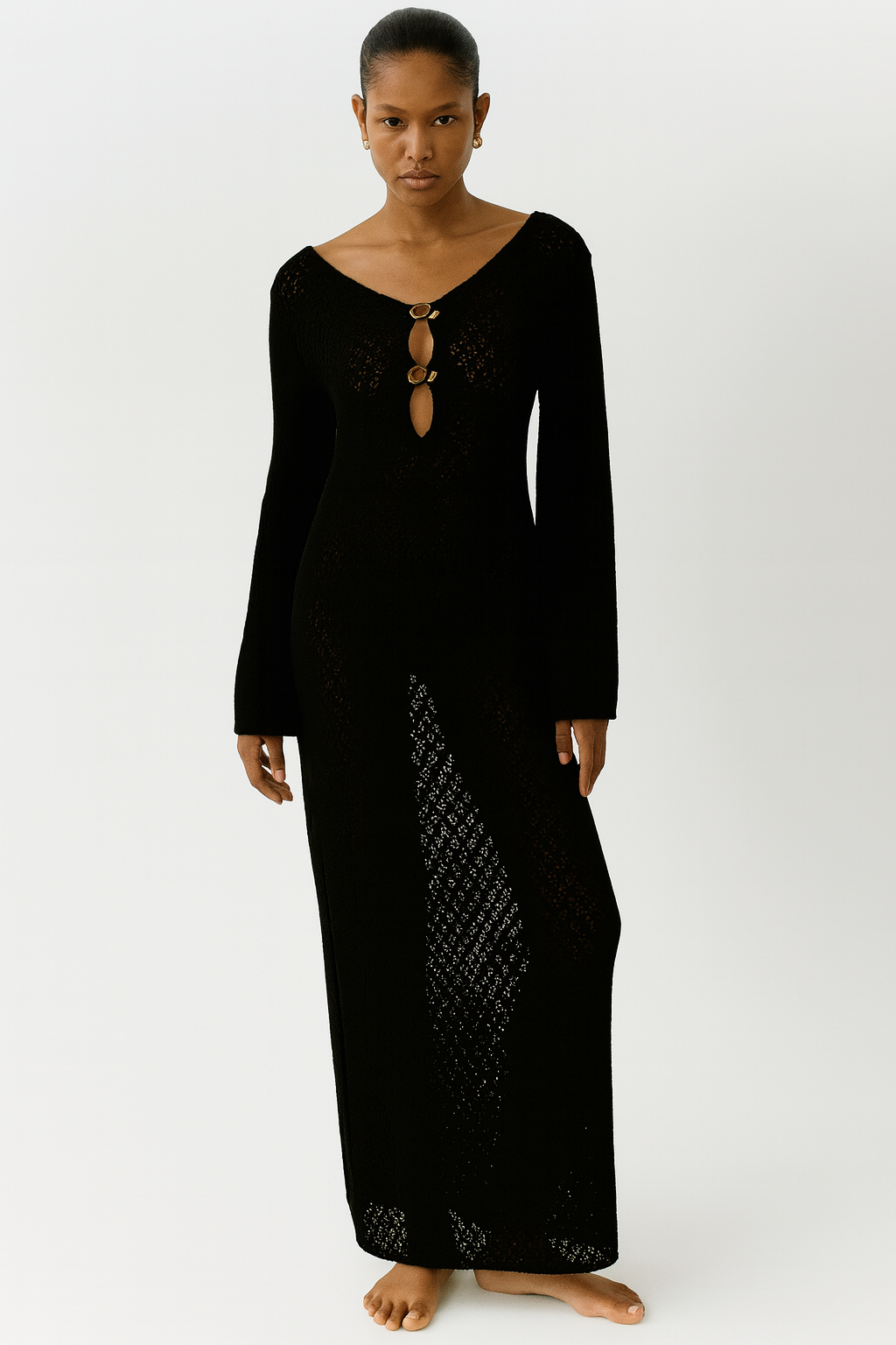 BWQ | Women's Backless V-Neck Summer Dress | Maxi