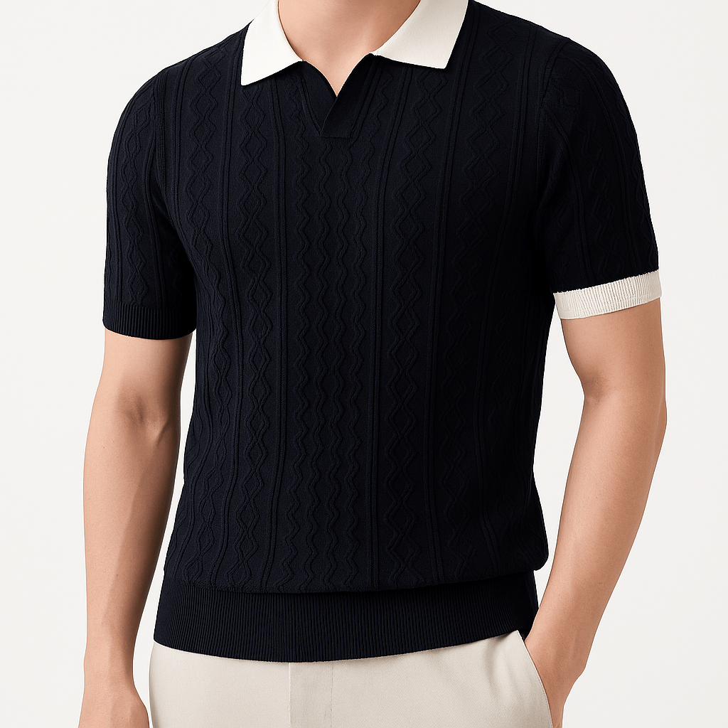 MARMIRI | Cable Knit Polo Shirt