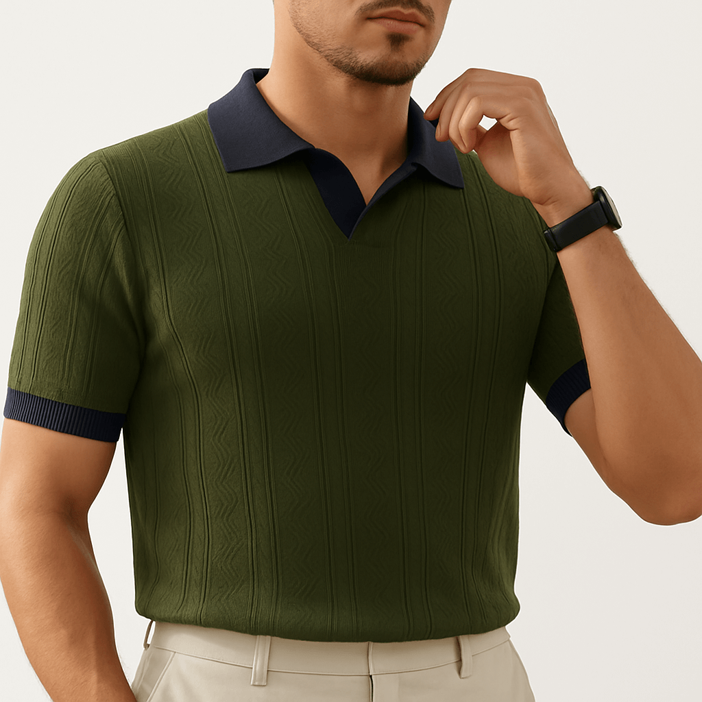 MARMIRI | Cable Knit Polo Shirt