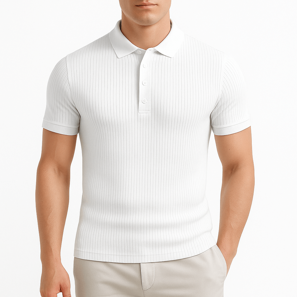 MARMIRI | Ribbed Knit Polo Shirt