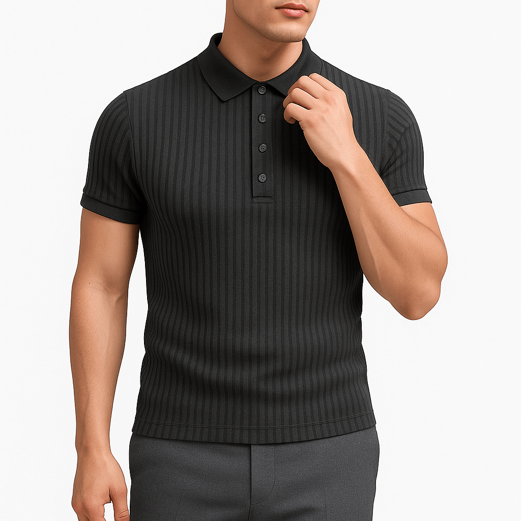 MARMIRI | Ribbed Knit Polo Shirt