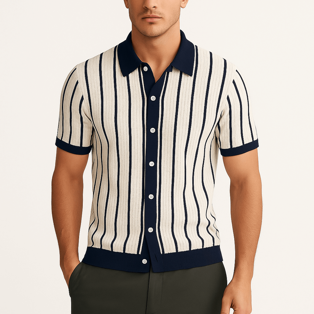 MARMIRI | Striped Knit Polo Shirt