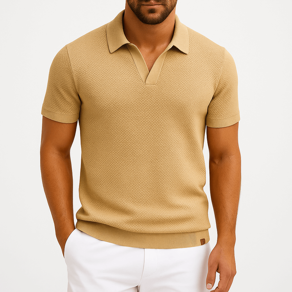 MARMIRI | Textured Short Sleeve Polo Shirt