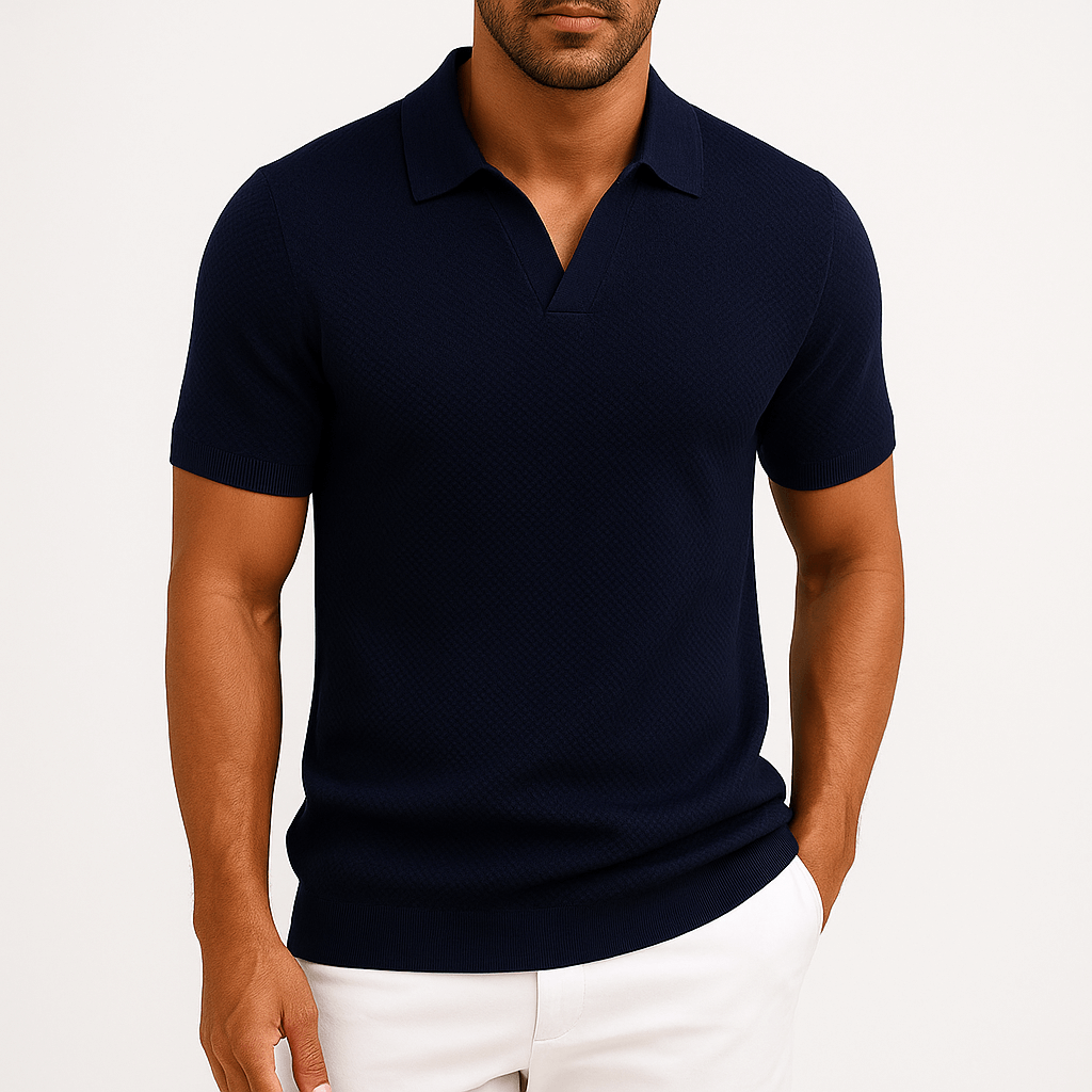 MARMIRI | Textured Short Sleeve Polo Shirt