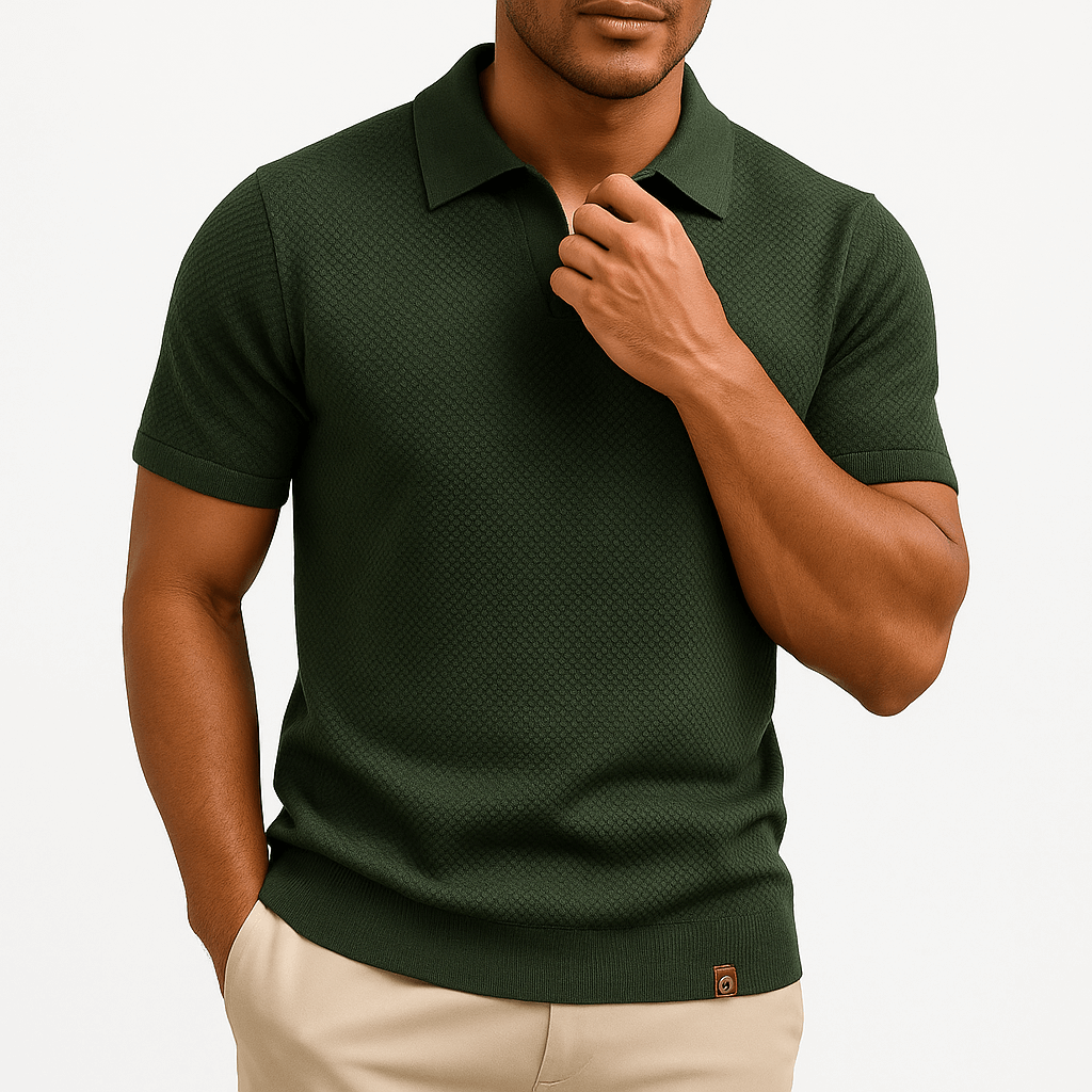 MARMIRI | Textured Short Sleeve Polo Shirt