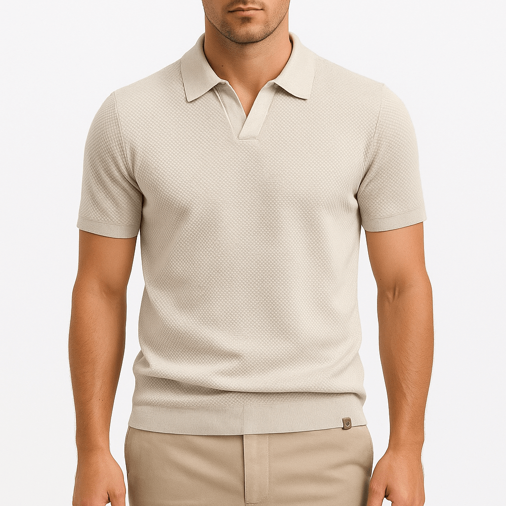 MARMIRI | Textured Short Sleeve Polo Shirt
