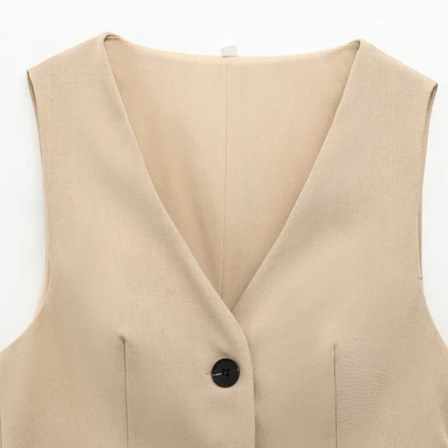 Selena | Sleeveless V-Neck Mini Dress with Front Button & Pleated Design