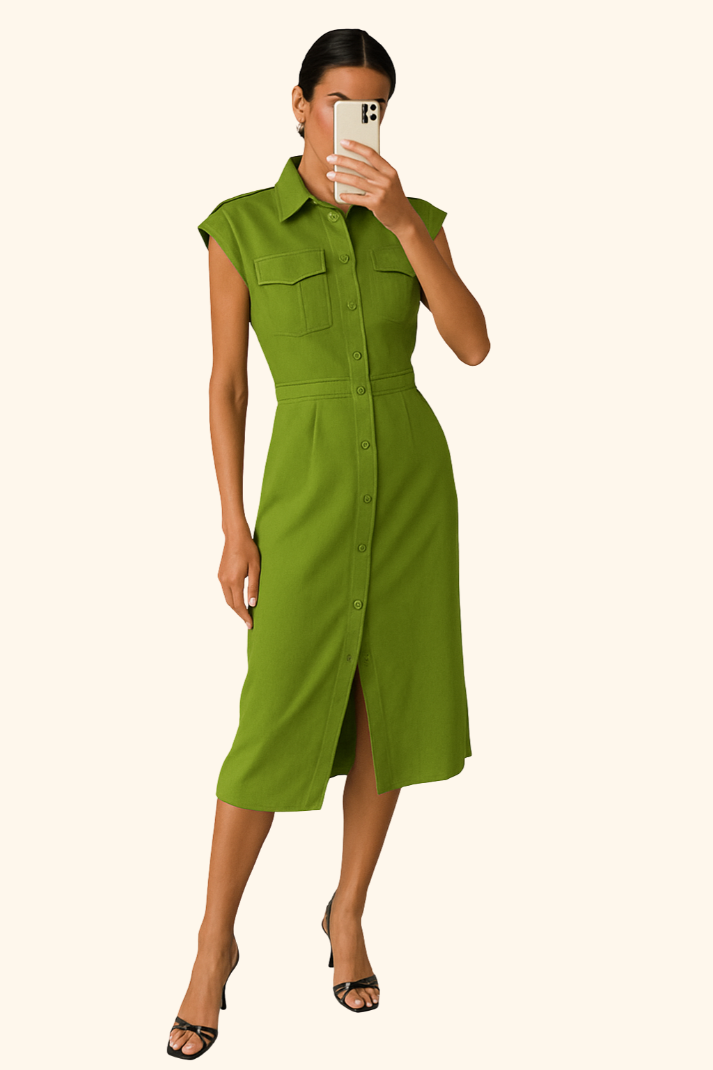 Vintage A-line | Women's Short Sleeve Summer Dress | Midi