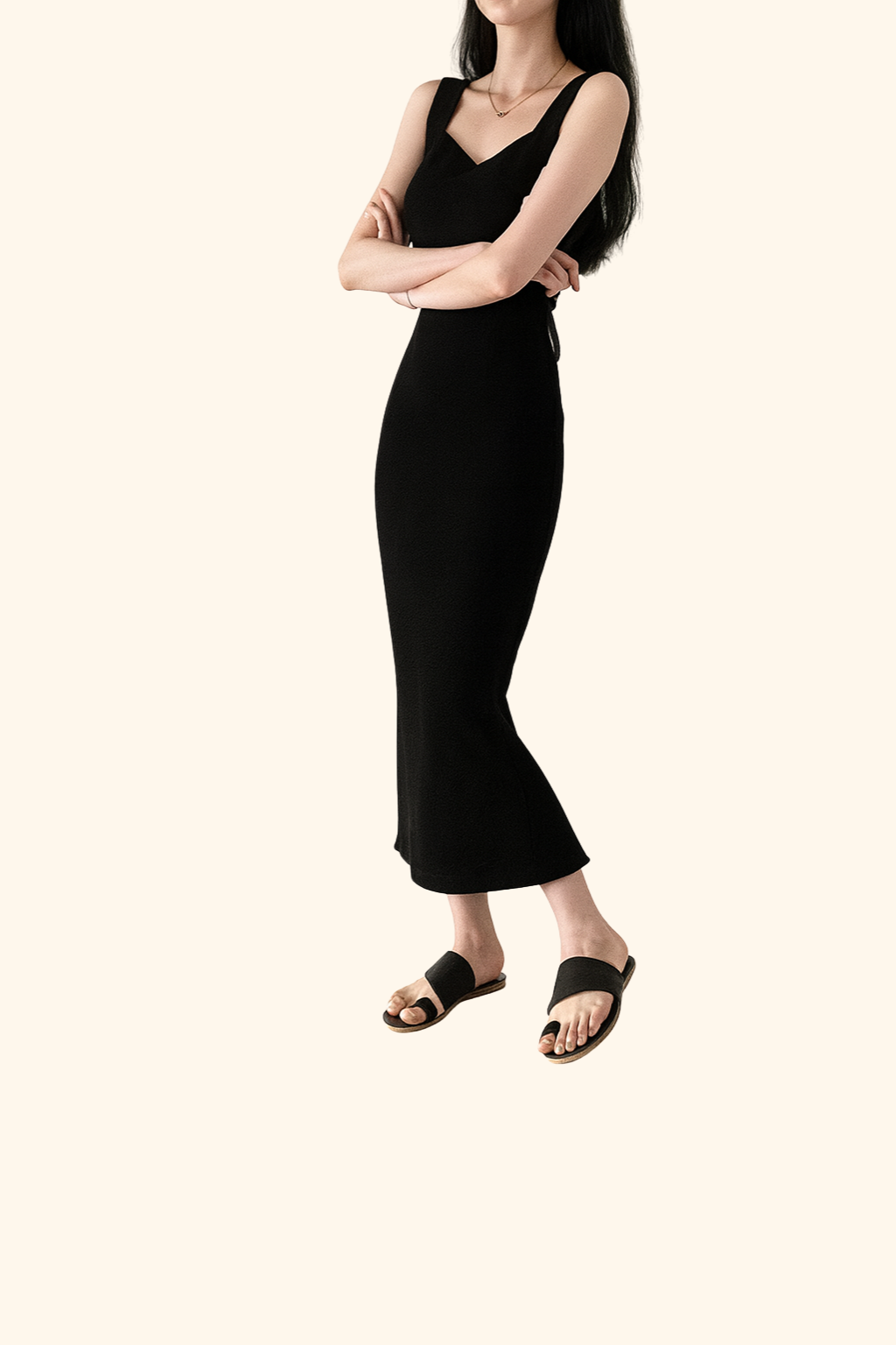 Square Collar Knit | Women's Sleeveless Summer Dress | Long Maxi