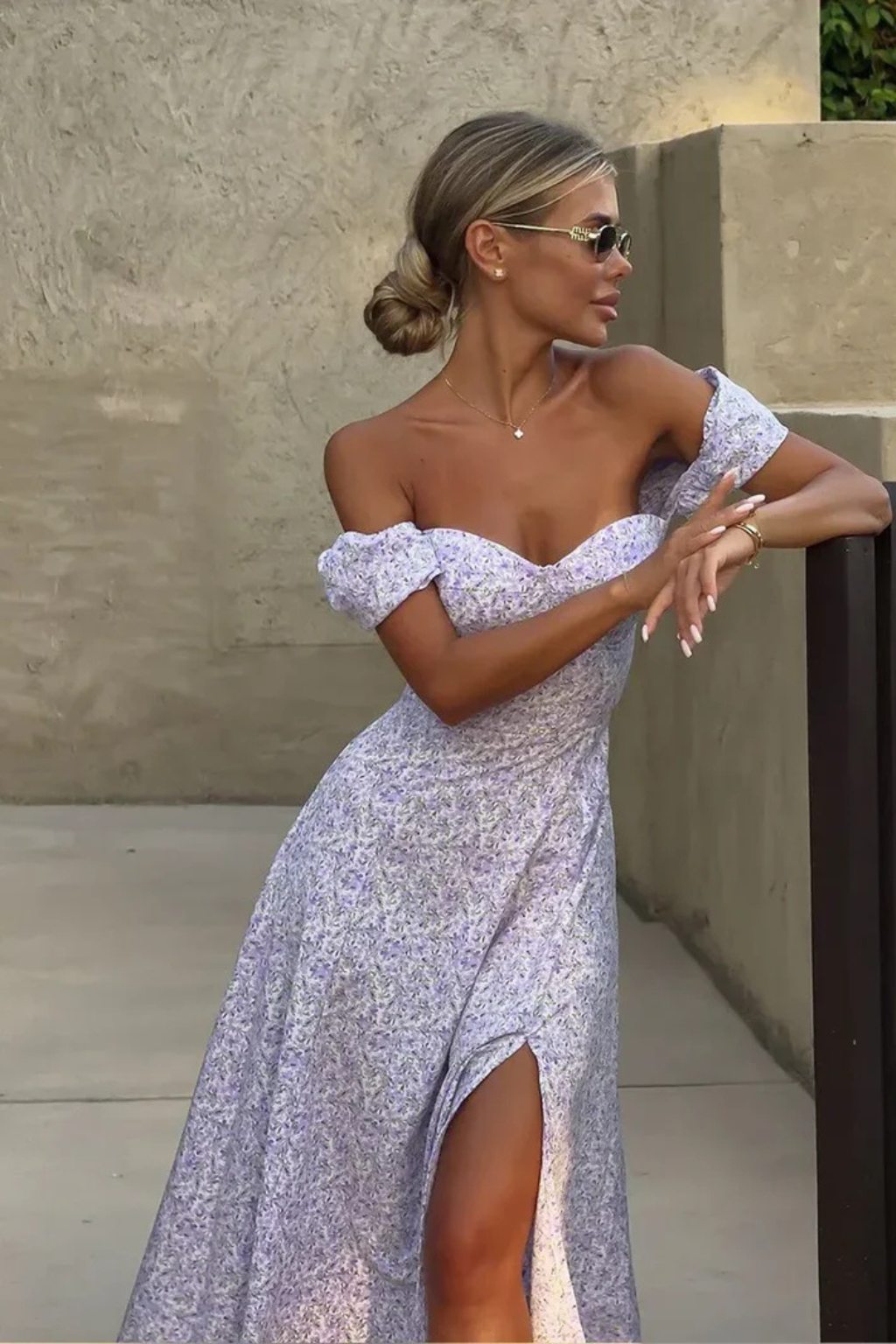 Wolfeel | Women's Off-Shoulder Floral Evening Dress | Maxi