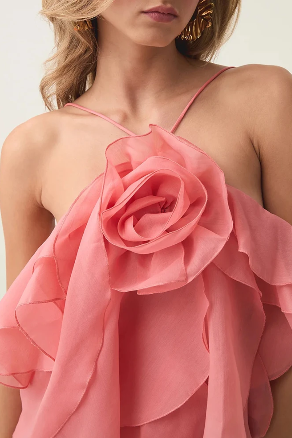 Cutenew | Women's 3D Flower Ruffle Summer Dress | Midi