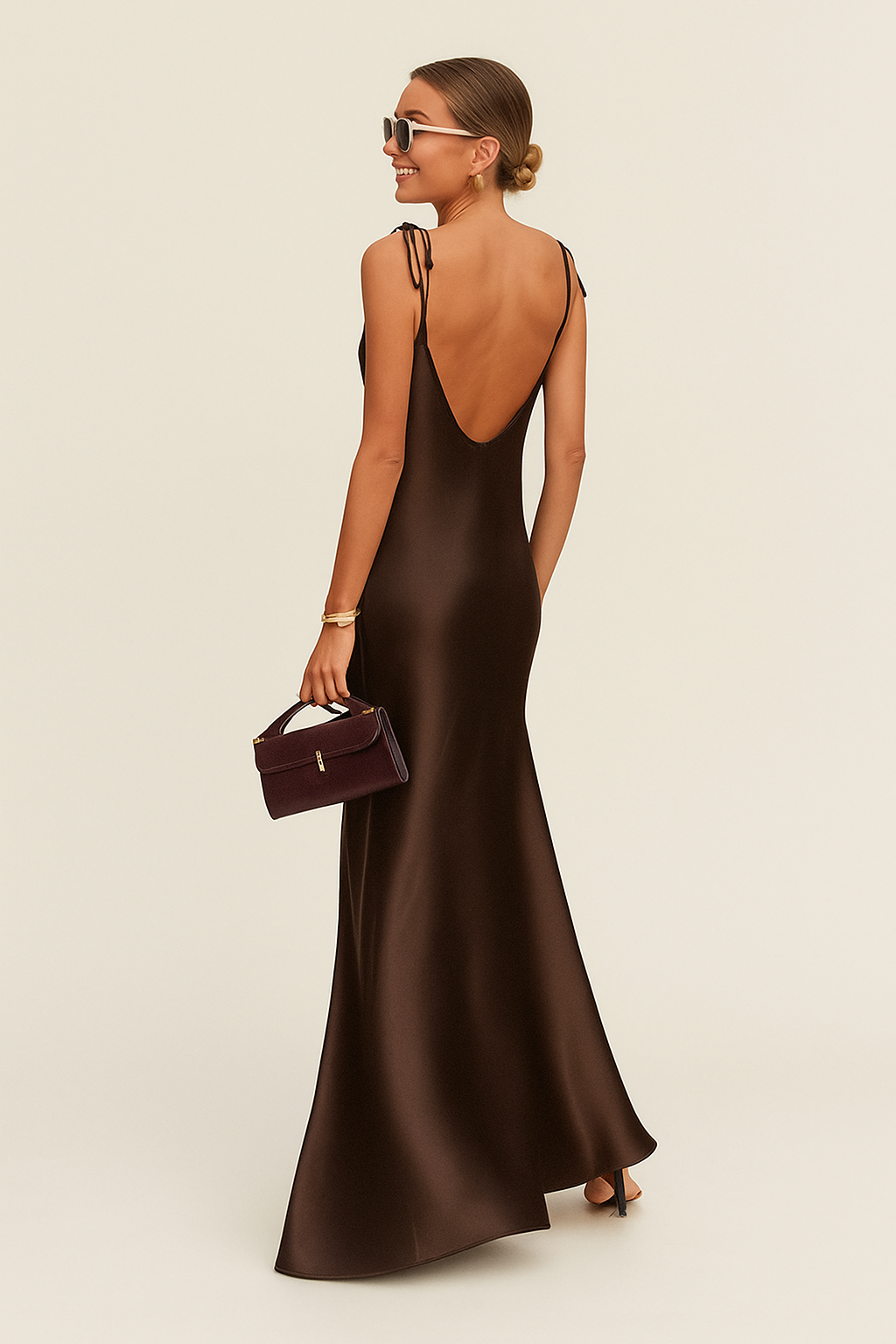 Clacive | Women’s Silky Backless Summer Dress | Maxi