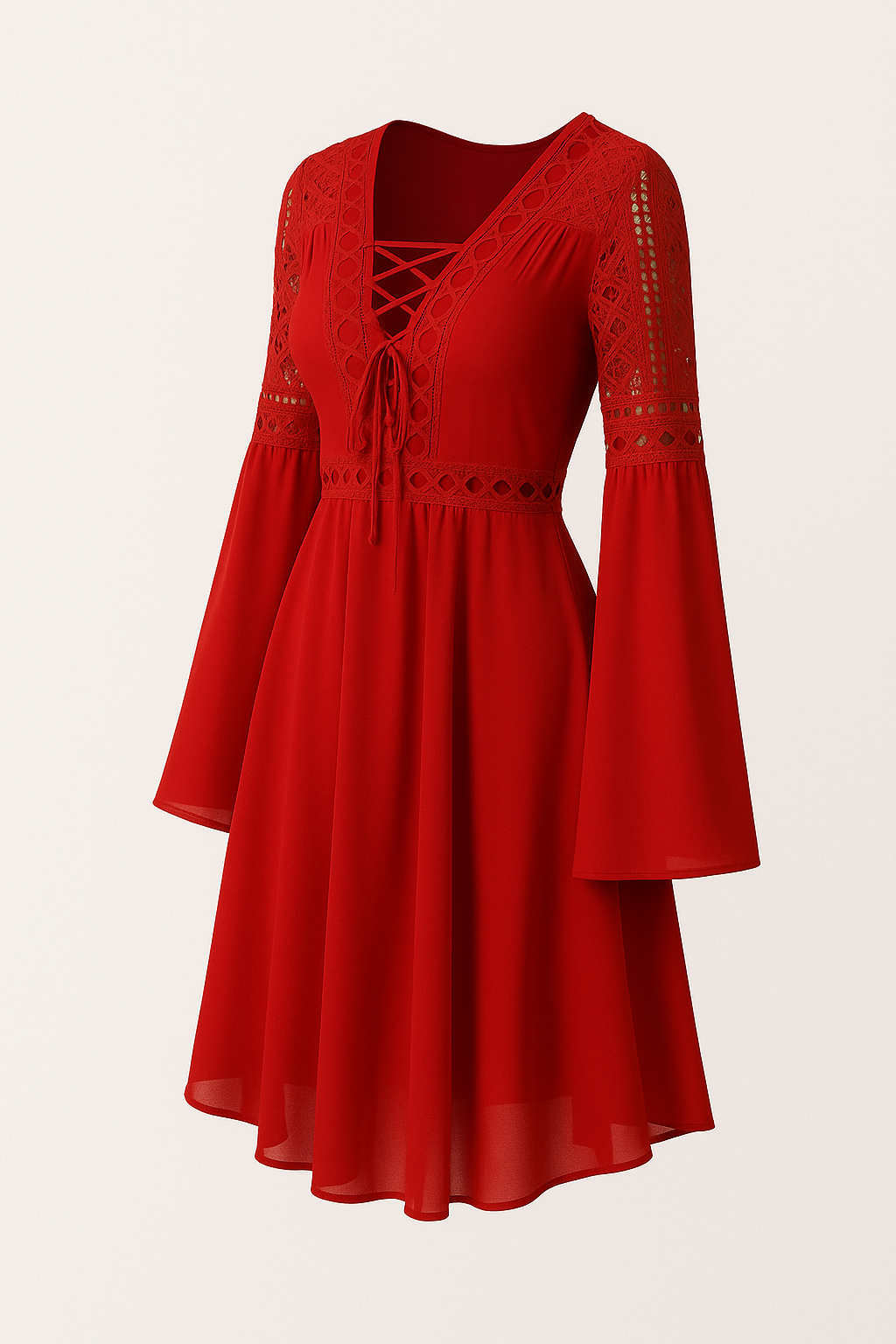 A Line | Women’s Ruffle Chiffon Summer Dress | Mini