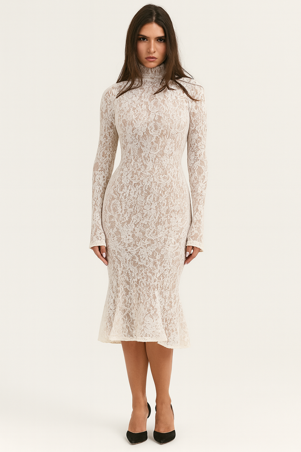 Mozision | Women's Long Sleeve Bodycon Party Dress | Midi