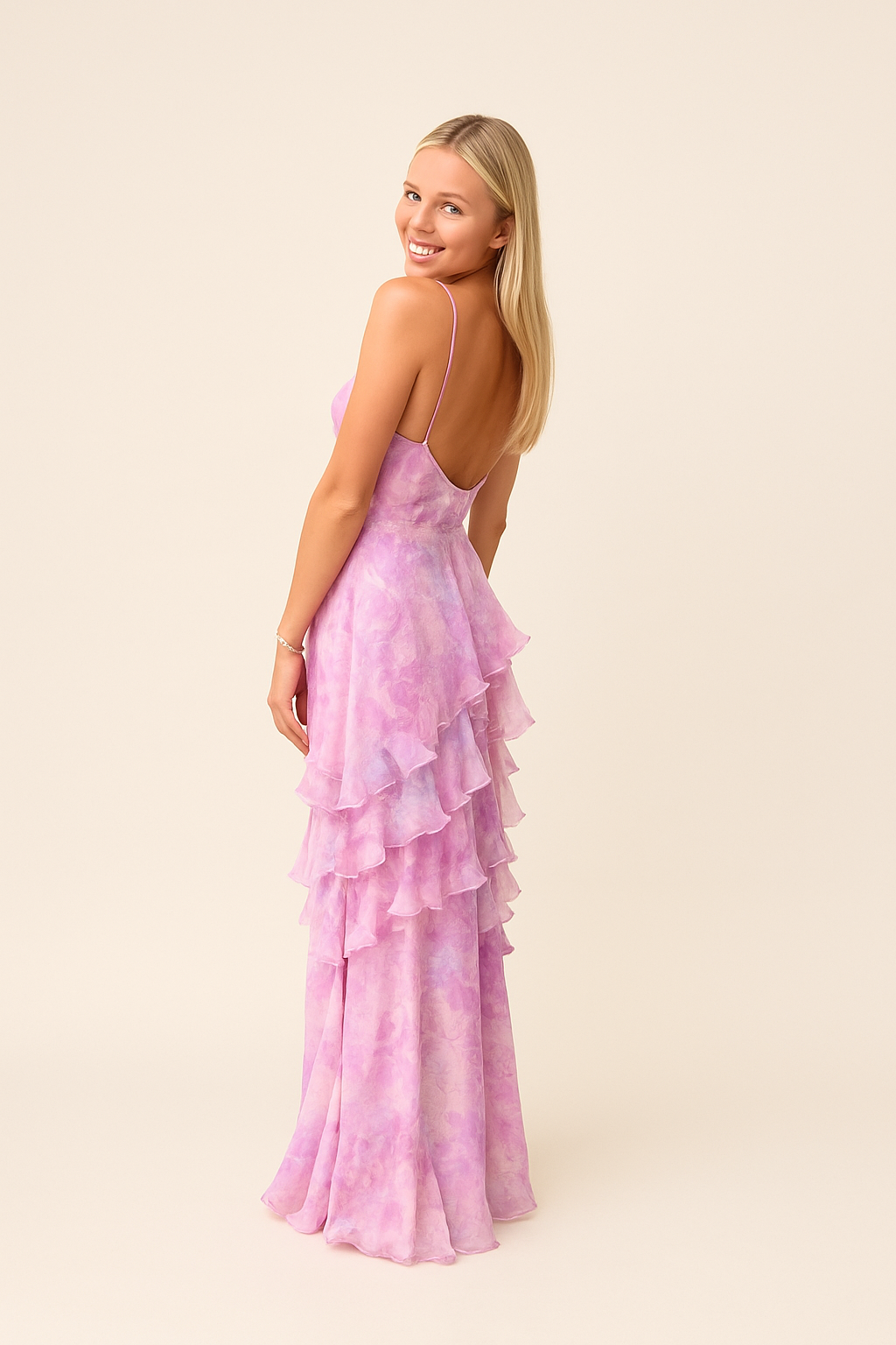 Athisa | Women's Ruffle Open-Back Summer Dress | Maxi