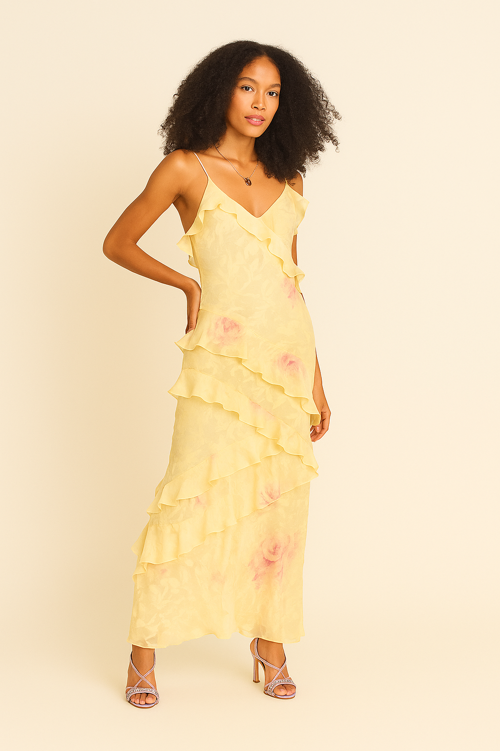 Athisa | Women's Ruffle Open-Back Summer Dress | Maxi