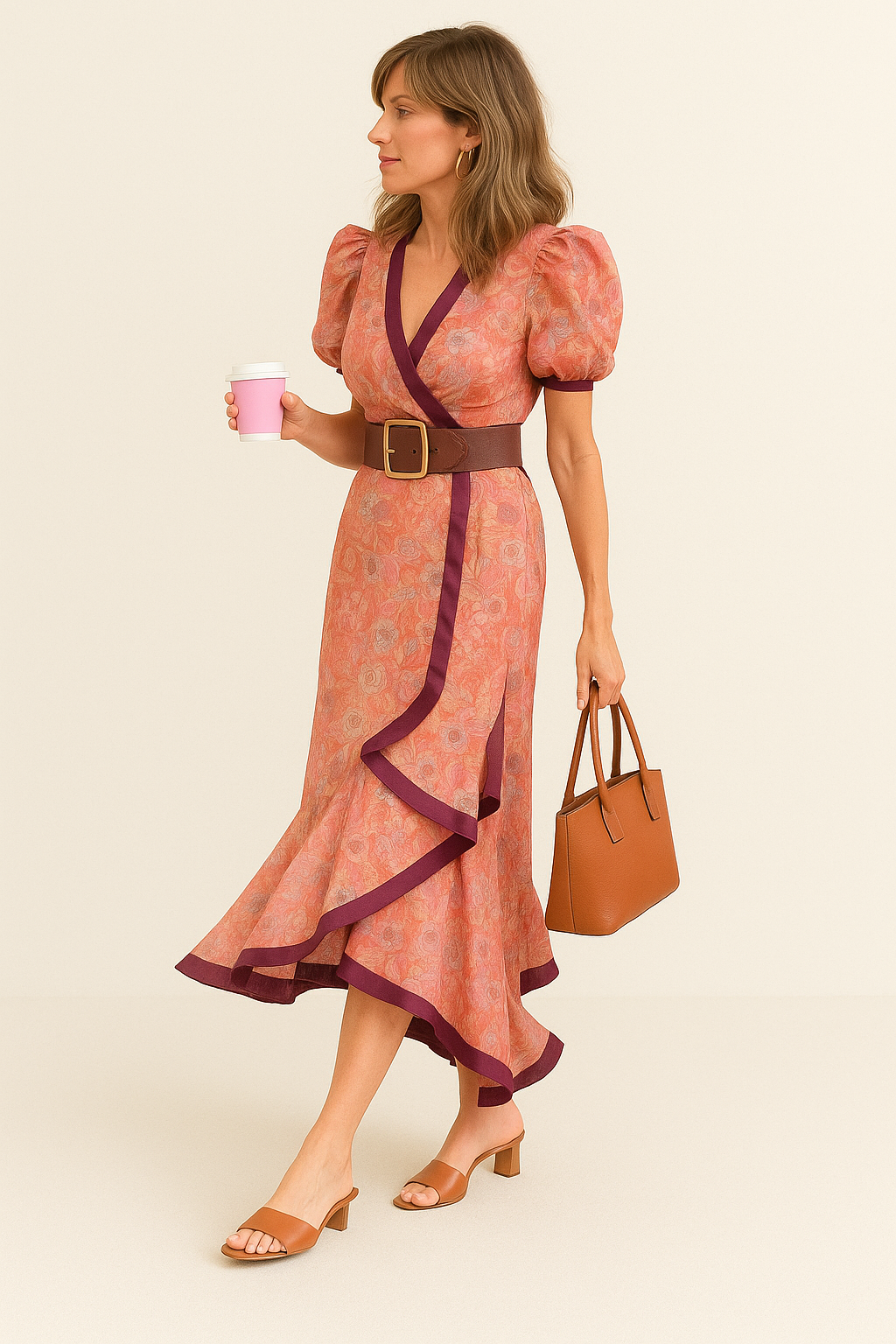 Fabiola | Women's Flowing Short Sleeve Evening Dress | Maxi