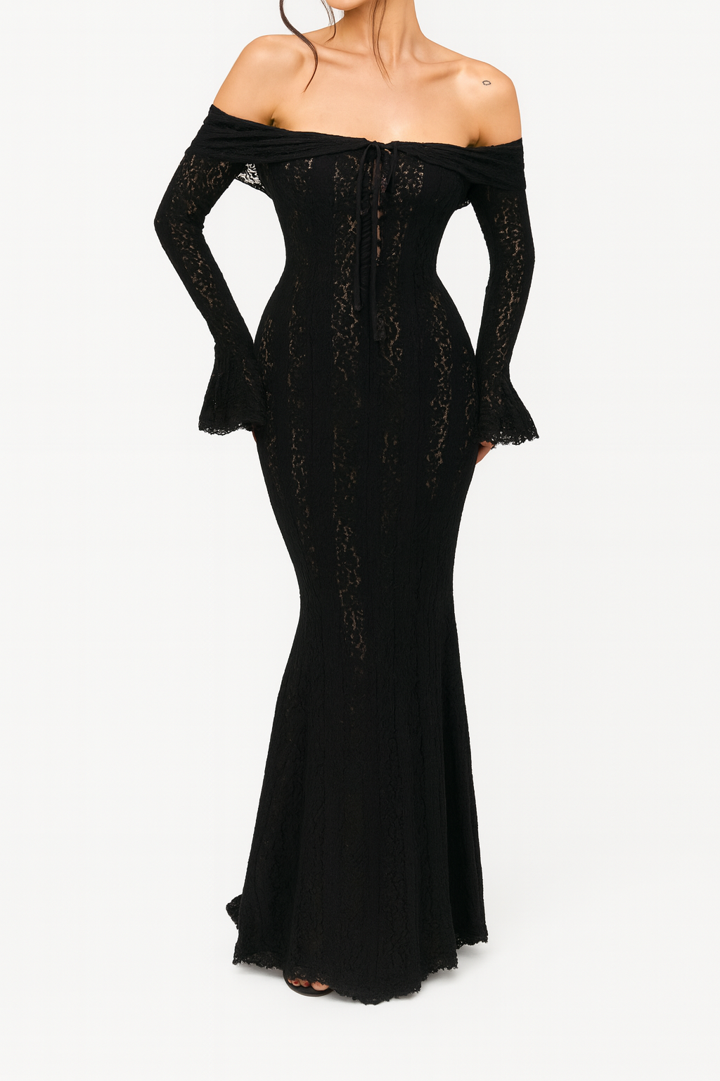 White Delicate Off-Shoulder Dress | Women's Chic Party Dress | Maxi