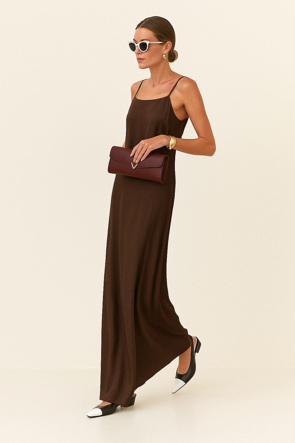 Clacive | Women’s Silky Backless Summer Dress | Maxi