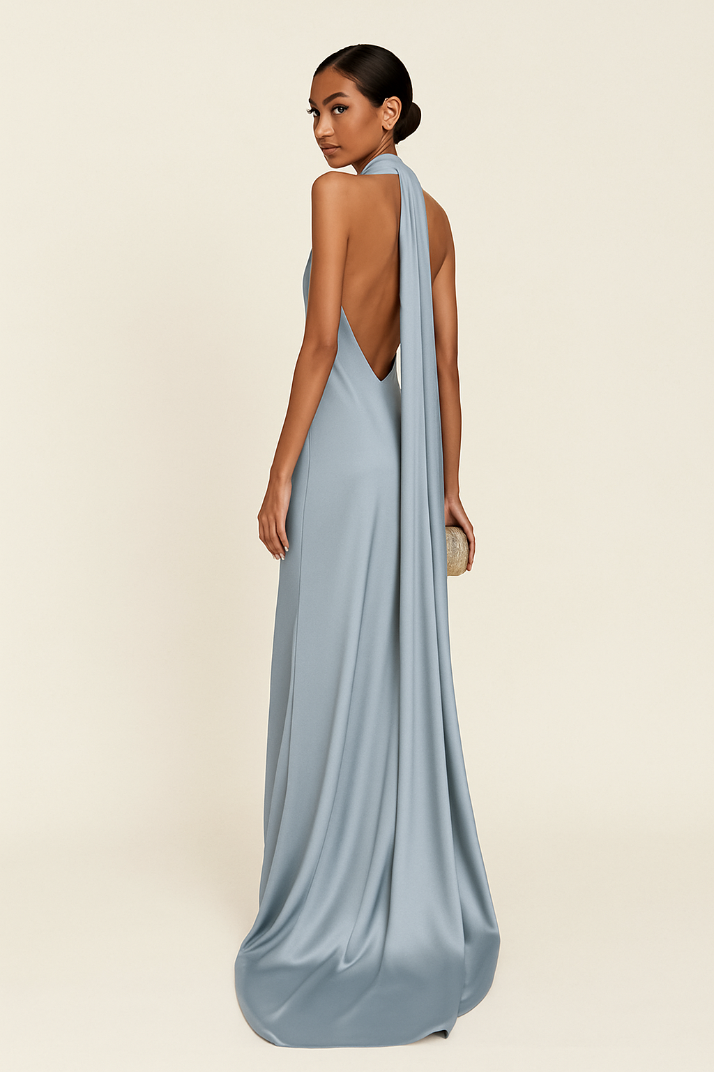 Stylish | Women’s Glossy Halter Party Dress | Maxi