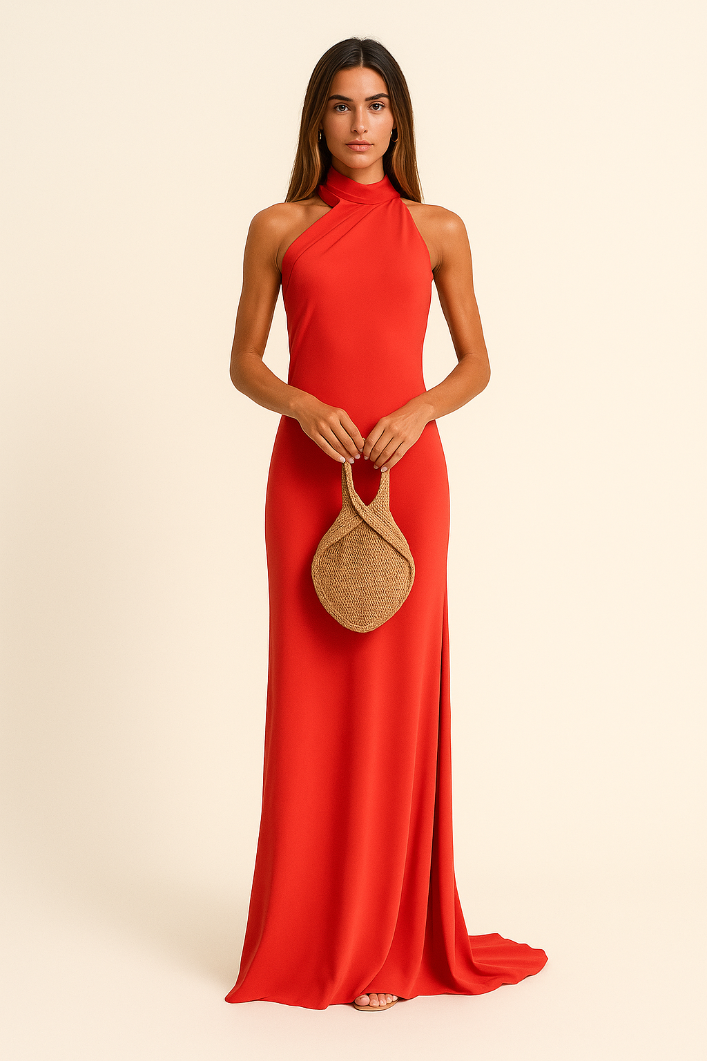 Stylish | Women’s Glossy Halter Party Dress | Maxi