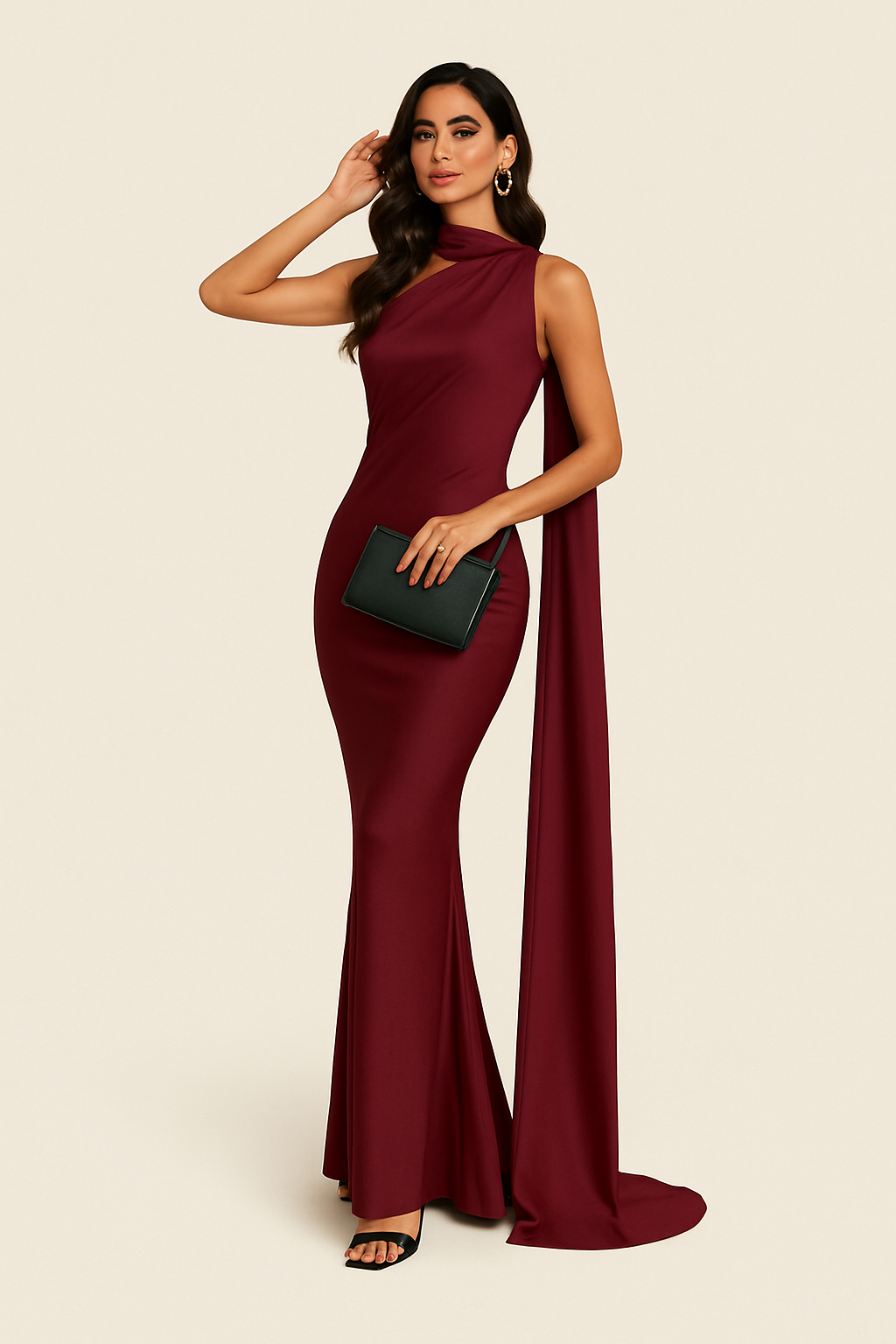 Stylish | Women’s Glossy Halter Party Dress | Maxi