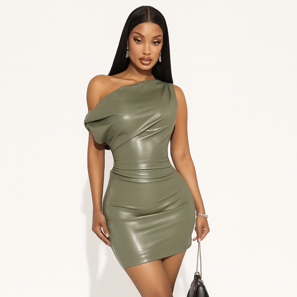 Luxury | Women’s Strapless Glossy Summer Dress | Mini