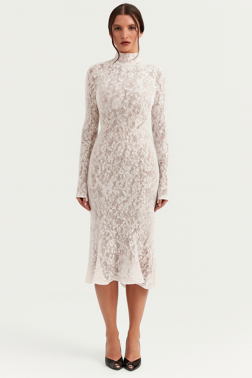 Mozision | Women's Long Sleeve Bodycon Party Dress | Midi