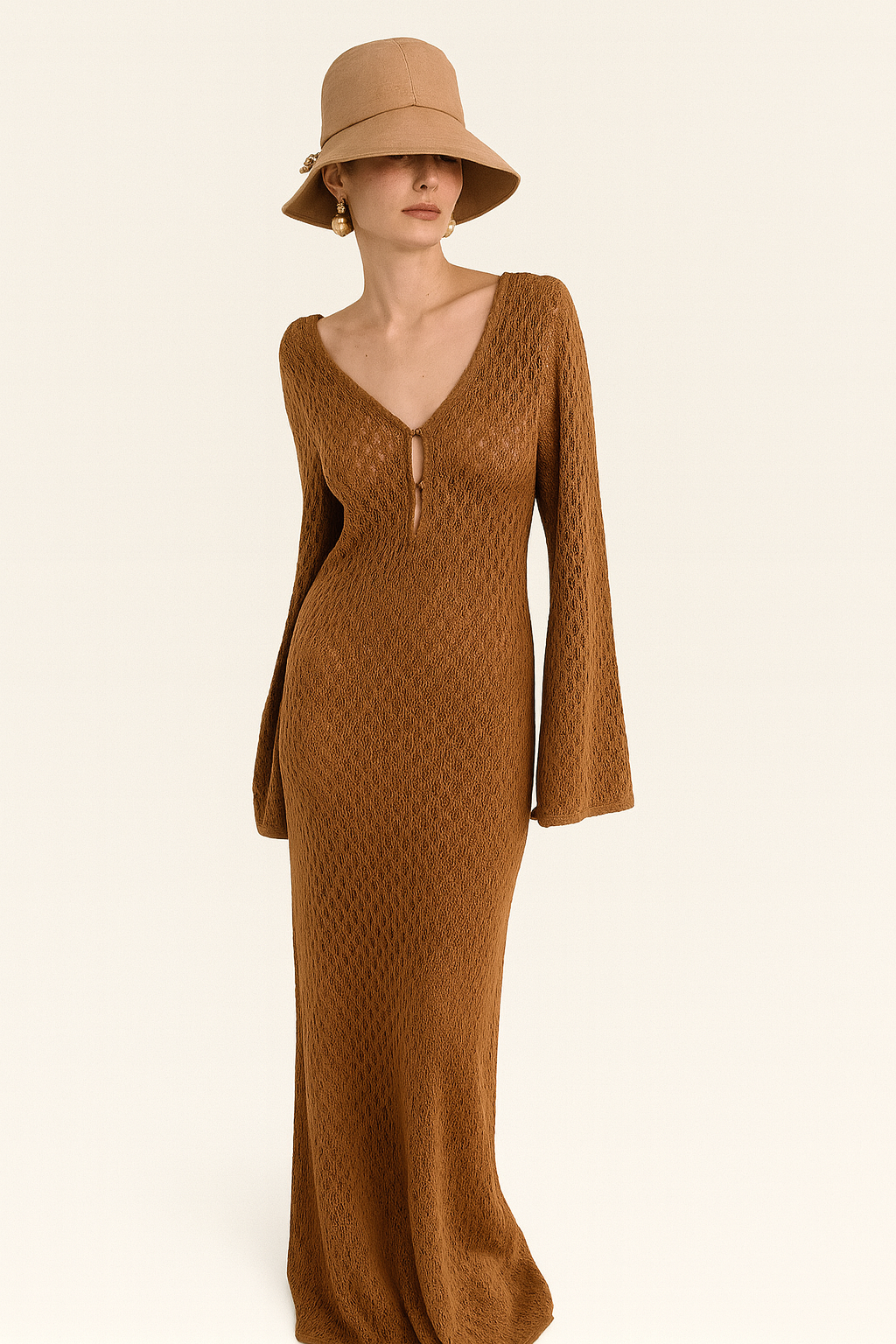 BWQ | Women's Backless V-Neck Summer Dress | Maxi