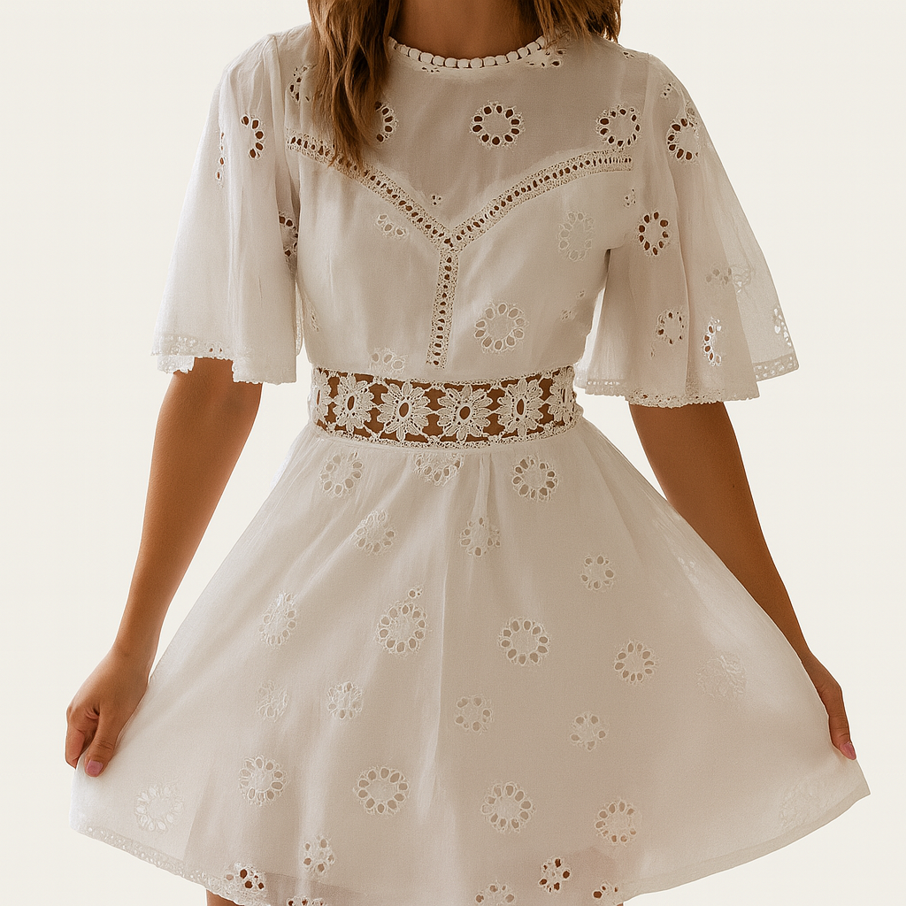 Fashion | Women's Backless Embroidered Party Dress | Mini