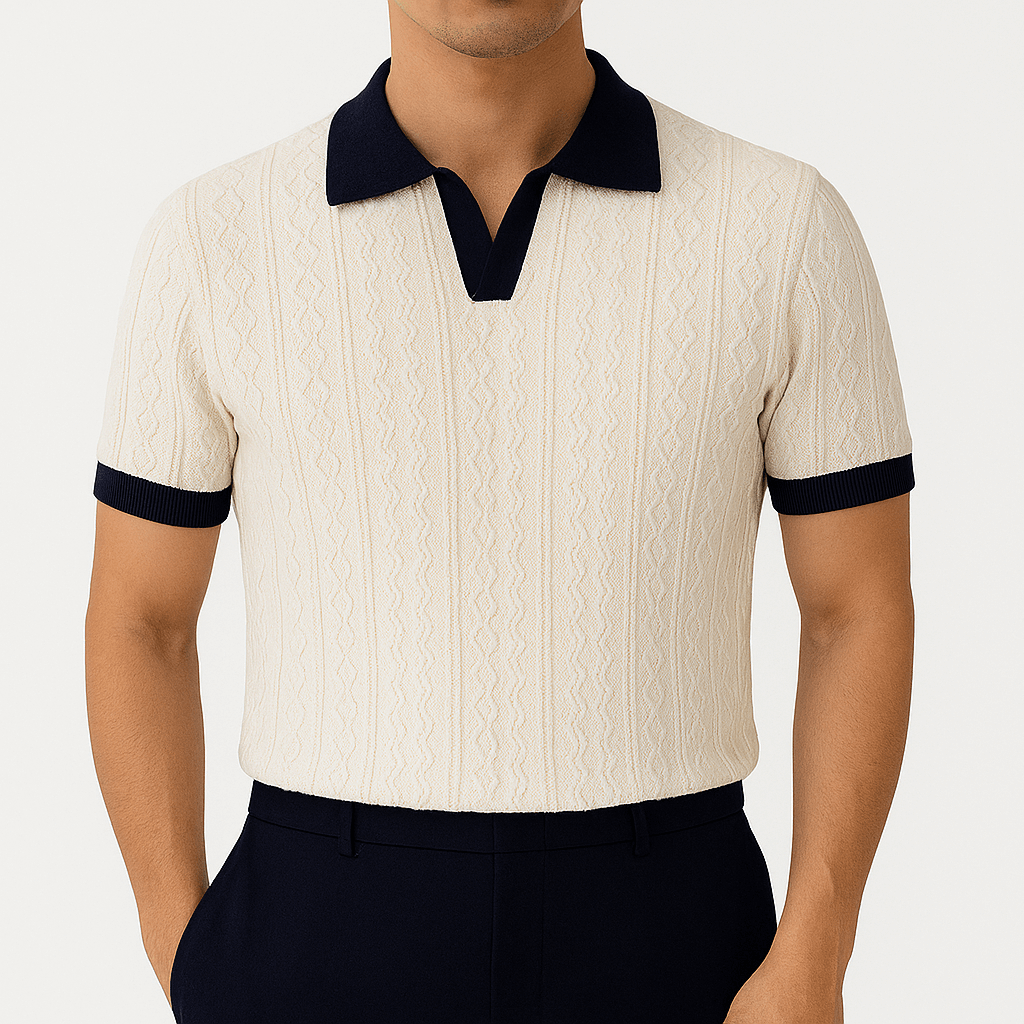 MARMIRI | Cable Knit Polo Shirt