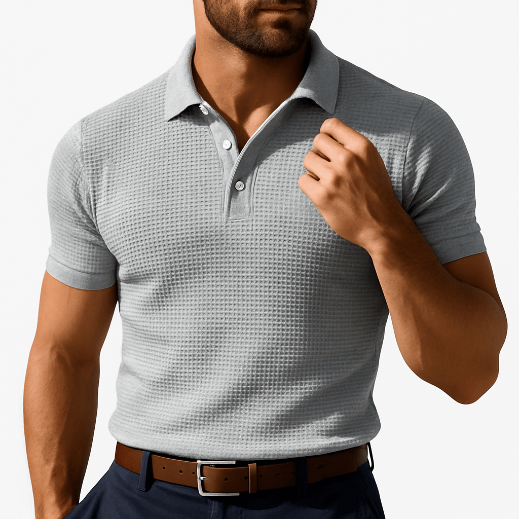 MARMIRI | Four-Season Waffle Knit Polo Shirt
