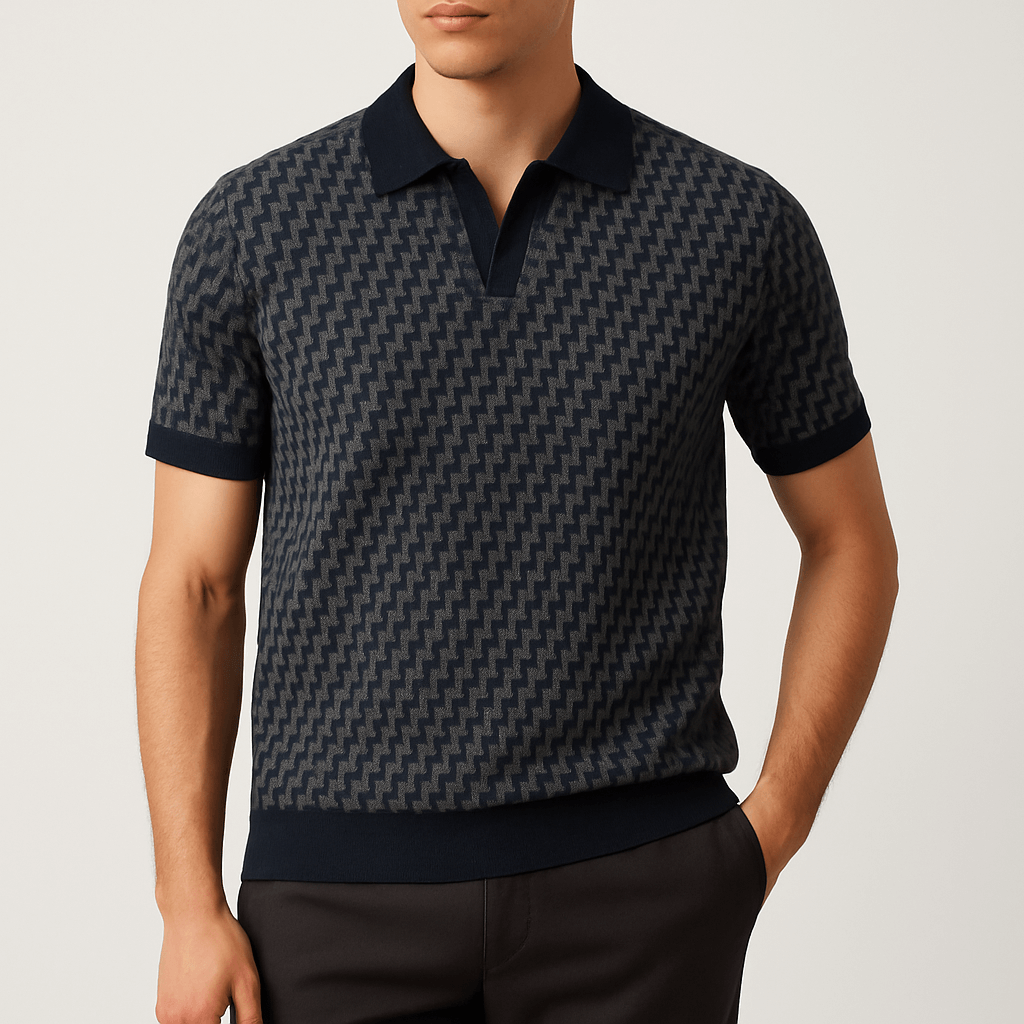 MARMIRI | Retro Striped Knit Polo