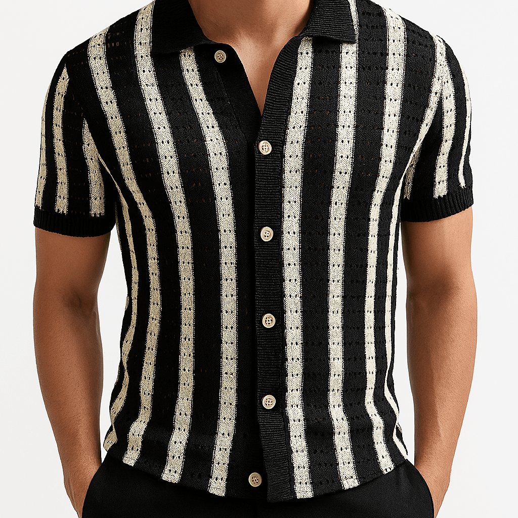 MARMIRI | Striped Knit Polo Shirt