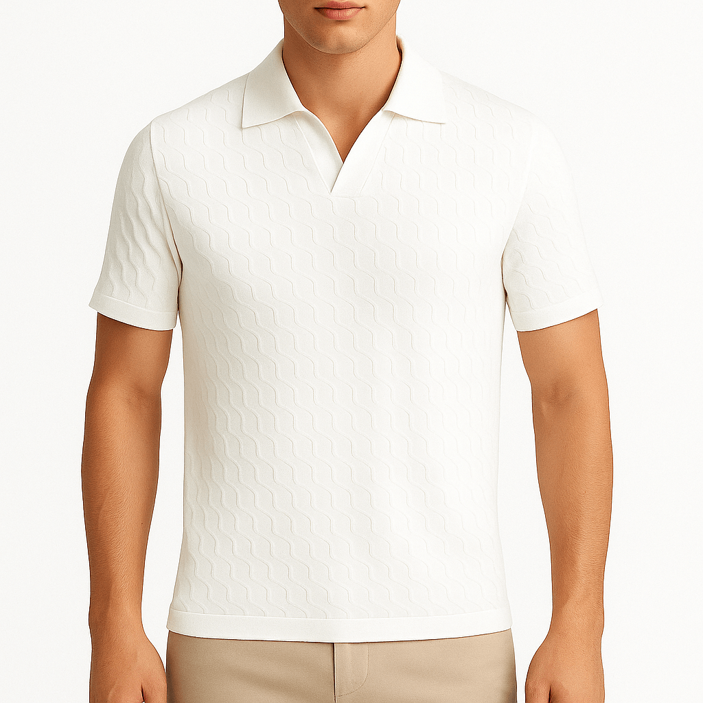 MARMIRI | Textured Knit Polo Shirt