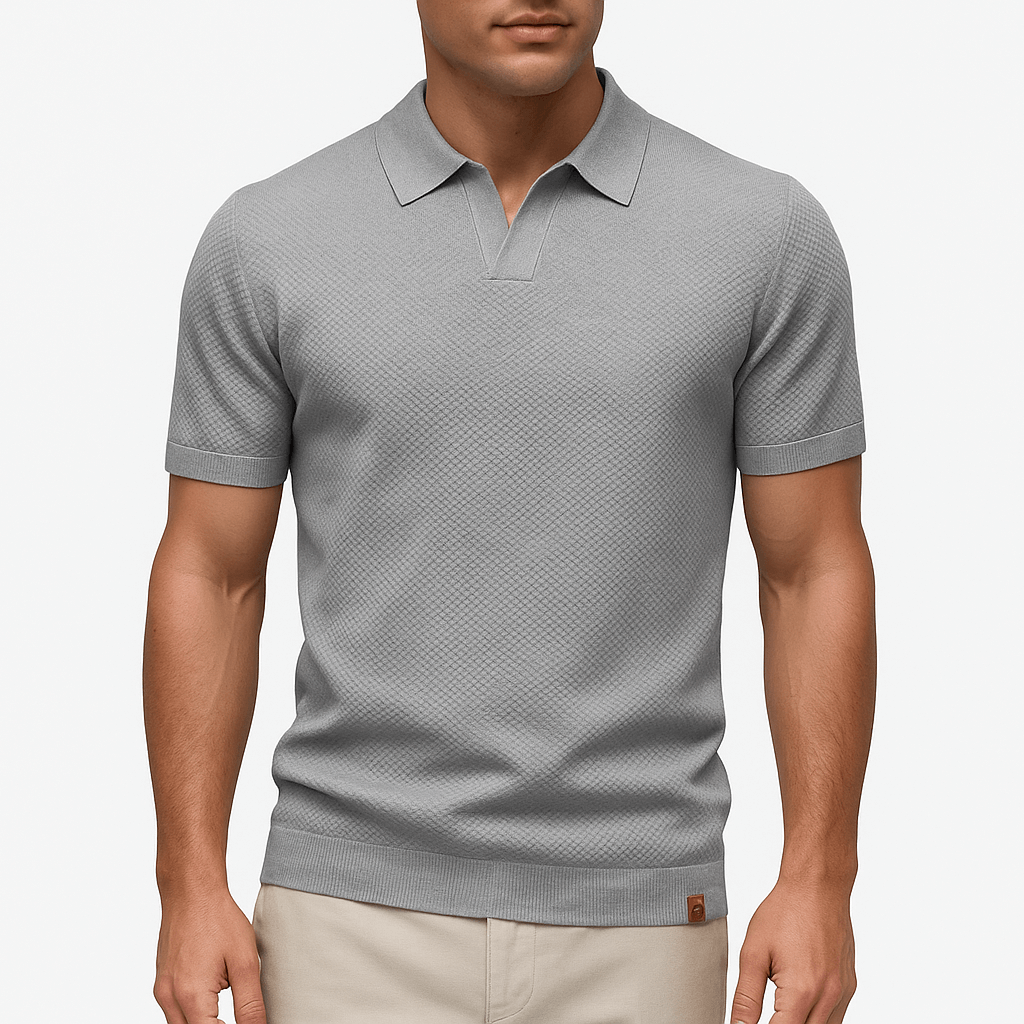 MARMIRI | Textured Short Sleeve Polo Shirt