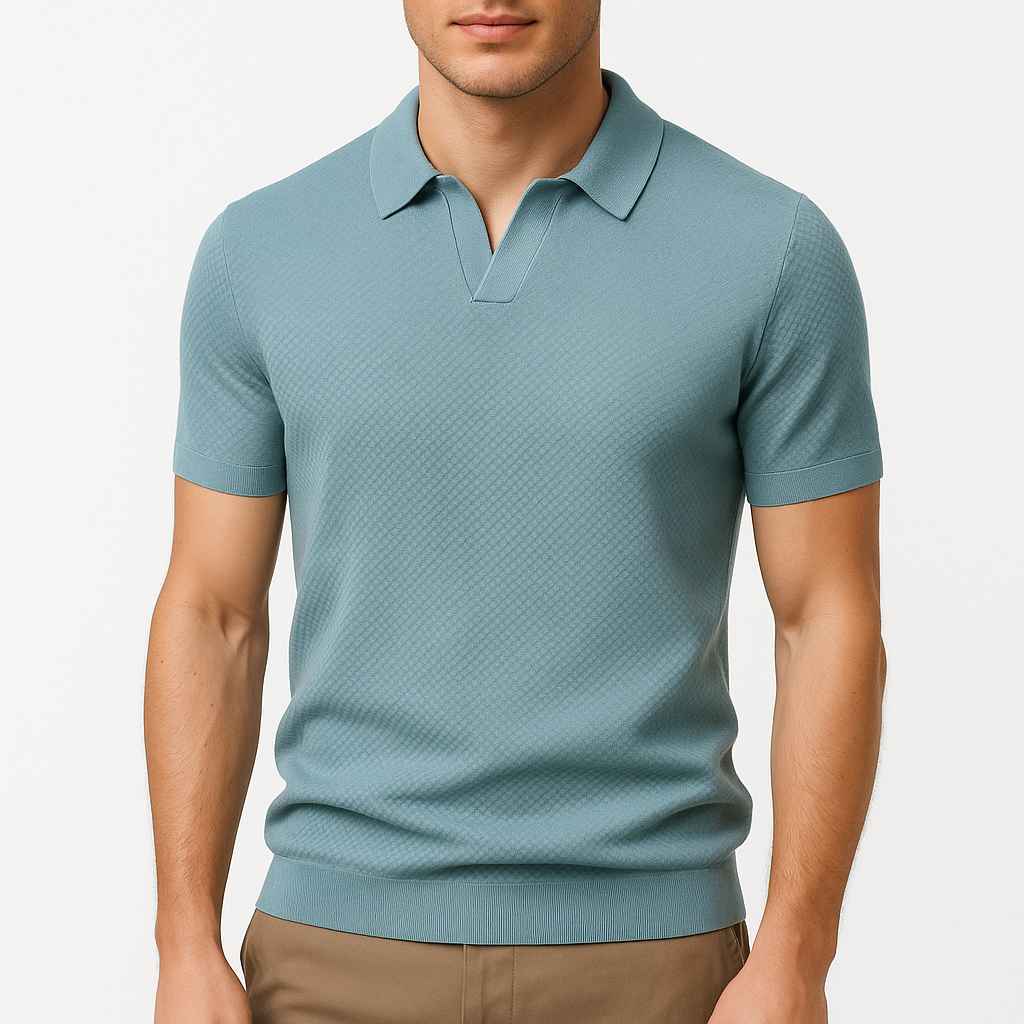 MARMIRI | Textured Short Sleeve Polo Shirt