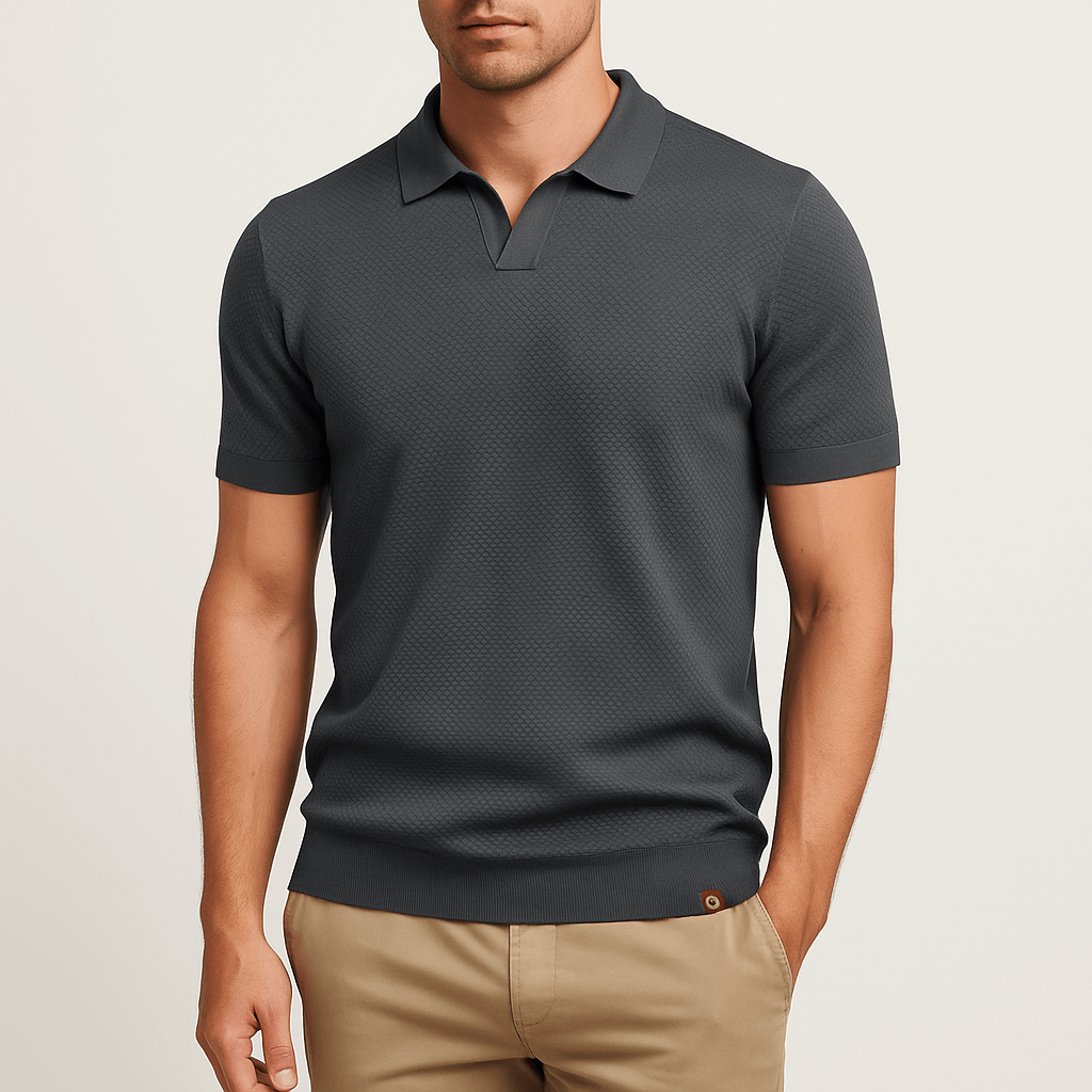 MARMIRI | Textured Short Sleeve Polo Shirt